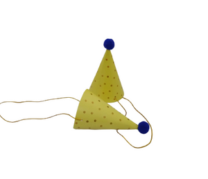 כובע מיני 10 יחידות צהוב נקודות זהב