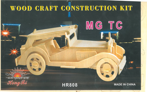 ערכת יצירה מכונית MG TC מעץ להרכבה דגם 808