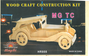 ערכת יצירה מכונית MG TC מעץ להרכבה דגם 808