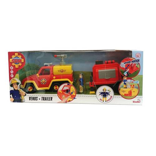 כבאית ונוס עם אורות צלילים ונגרר של מכלית עם מילוי מים להשפרצה,  כולל דמות של סמי הכבאי ומגוון אביזרים