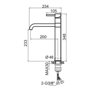 ברז לכיור מונח SANITAC דגם ZC-0445-CH