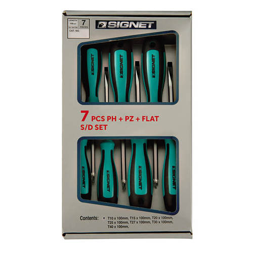 סט מברגים PH+PZ+שטוח 7 יח SIGNET