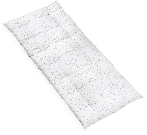 משטח ריפוד דו-צדדי - כוכבים אפורים / כוכבים לבנים