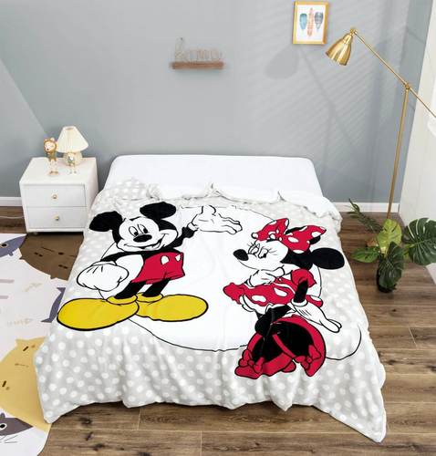 שמיכת פלנל פרווה זוגית דגם 11 MICKEY & MINNIE