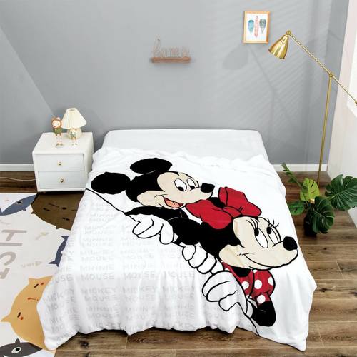 שמיכת פלנל פרווה זוגית דגם 16 MICKEY & MINNIE