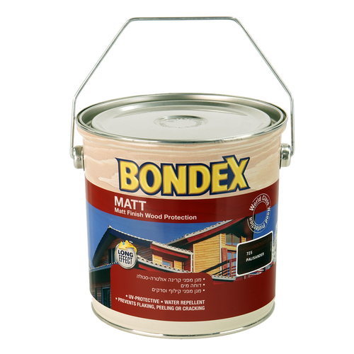 BONDEX- מט צבע עץ חצי שקוף - - צבעים למתכת ועץ