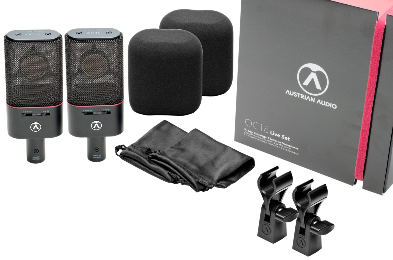 זוג מיקרופונים ואביזרים Austrian Audio OC18 Live Set