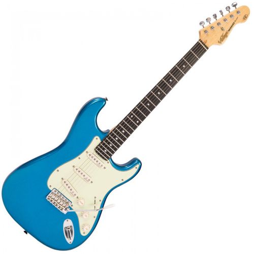 זוית נוספת Vintage V6 Reissued Electric Guitar ~ Candy Apple Blue