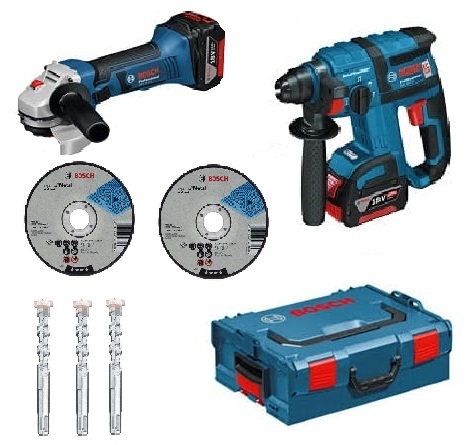 סט פטישון 18V + משחזת זווית 18V + שתי סוללות 4.0AH + אביזרים