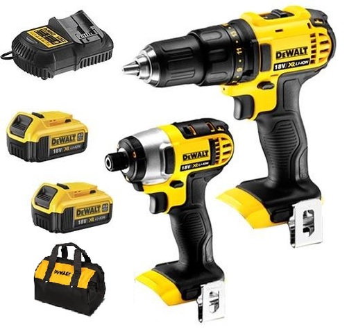 סט אימפקט + מברגה/מקדחה 18V + שתי סוללות 4.0AH