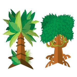 מרכז שולחן עצים טרופיים 2 יחידות 21/30/21 ס"מ