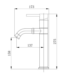 ברז פרח נמוך פיה מסתובבת שחור מט 3121B סיוון אופיר