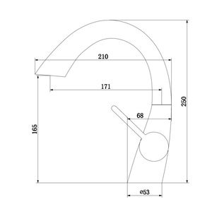 ברז פרח נמוך פיה מסתובבת שחור מט 1060B סיוון אופיר