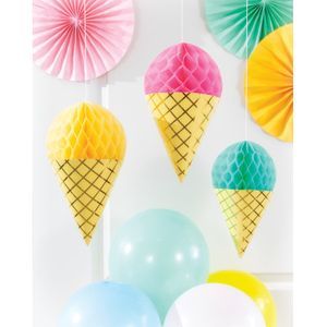 שרשרת תלייה מסיבת גלידה Happy Birthday באורך 2.5 מטר