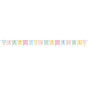 שרשרת תלייה מסיבת גלידה Happy Birthday באורך 2.5 מטר