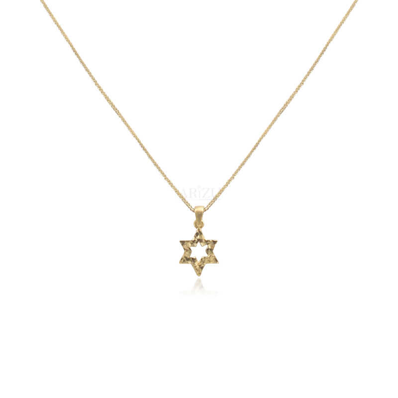 שרשרת זהב לאישה דגם מגן דוד חיתוכי לייזר