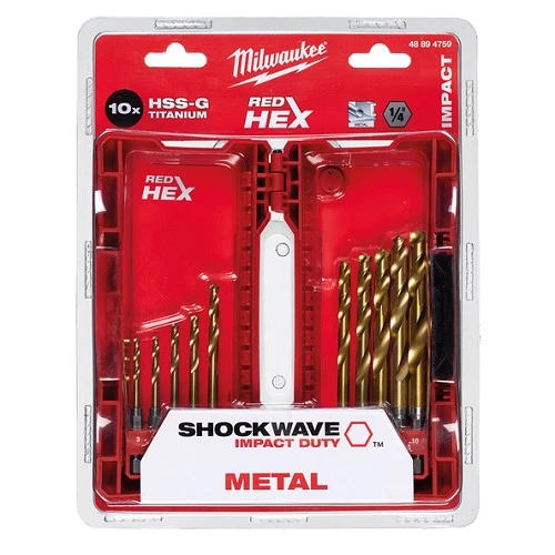 סט מקדחי אימפקט לברזל 10 חלקים Milwaukee