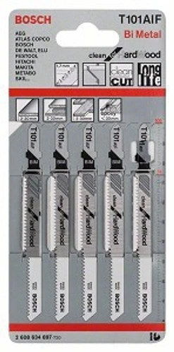 סט 5 להבי מסור אנכי לעץ קשה BOSCH T101AIF