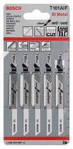 סט 5 להבי מסור אנכי לעץ קשה BOSCH T101AIF
