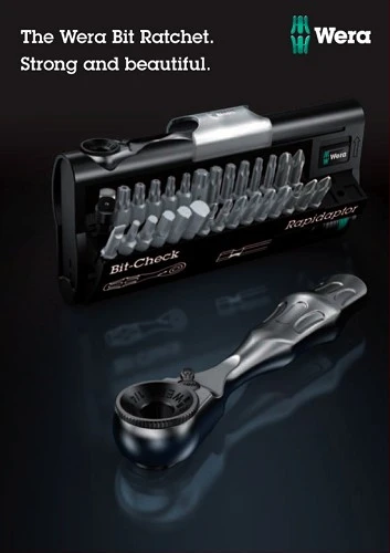 סט רצ'ט מיני 1/4 + ביטים דגם 73640, Wera BR30