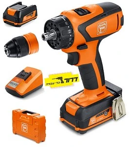 מקדחה/מברגה נטענת + 2 סוללות Fein ASCM12C 12V 2.5AH