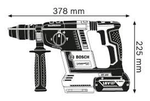 פטישון נטען GBH 18V-26F 18V בוש + ערכת שאיבה + שתי סוללות 6Ah + מטען במזוודה BOCSH