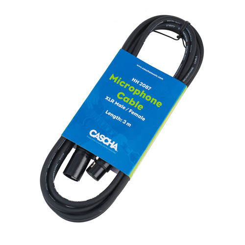 כבל למיק 3מ XLR-XLR ראש שחור CASCHA HH2087