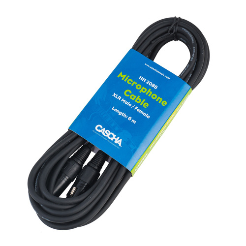 כבל למיק 6מ XLR-XLR ראש שחור CASCHA HH2088