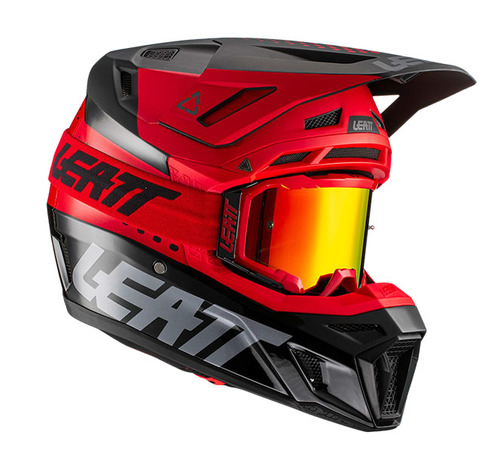 קסדת ליט 8.5 אדום כולל משקפי אבק - LEATT MOTO 8.5 HELMET RED