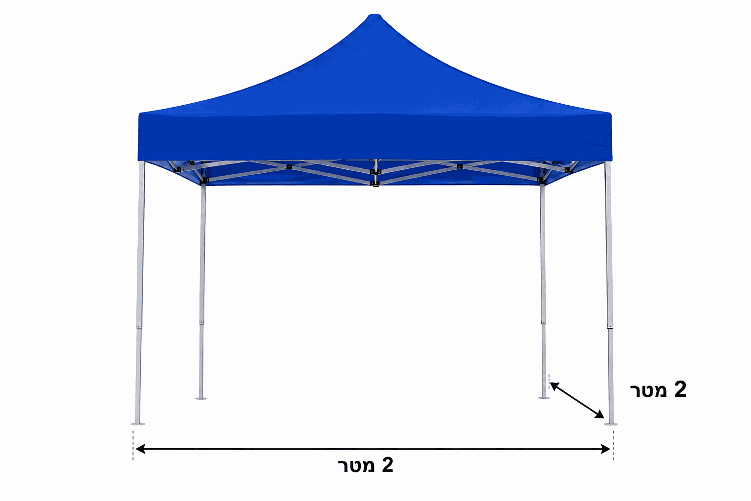 גזיבו מתקפל 2X2 כחול ממתכת M-25