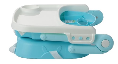 כיסא אוכל רב שלבי 3 ב 1 הופך לבוסטר, 2 מצבי גובה ומגש - לבן