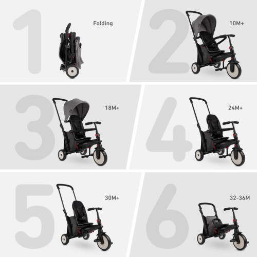תלת אופן מתקפל STR 3  שחור