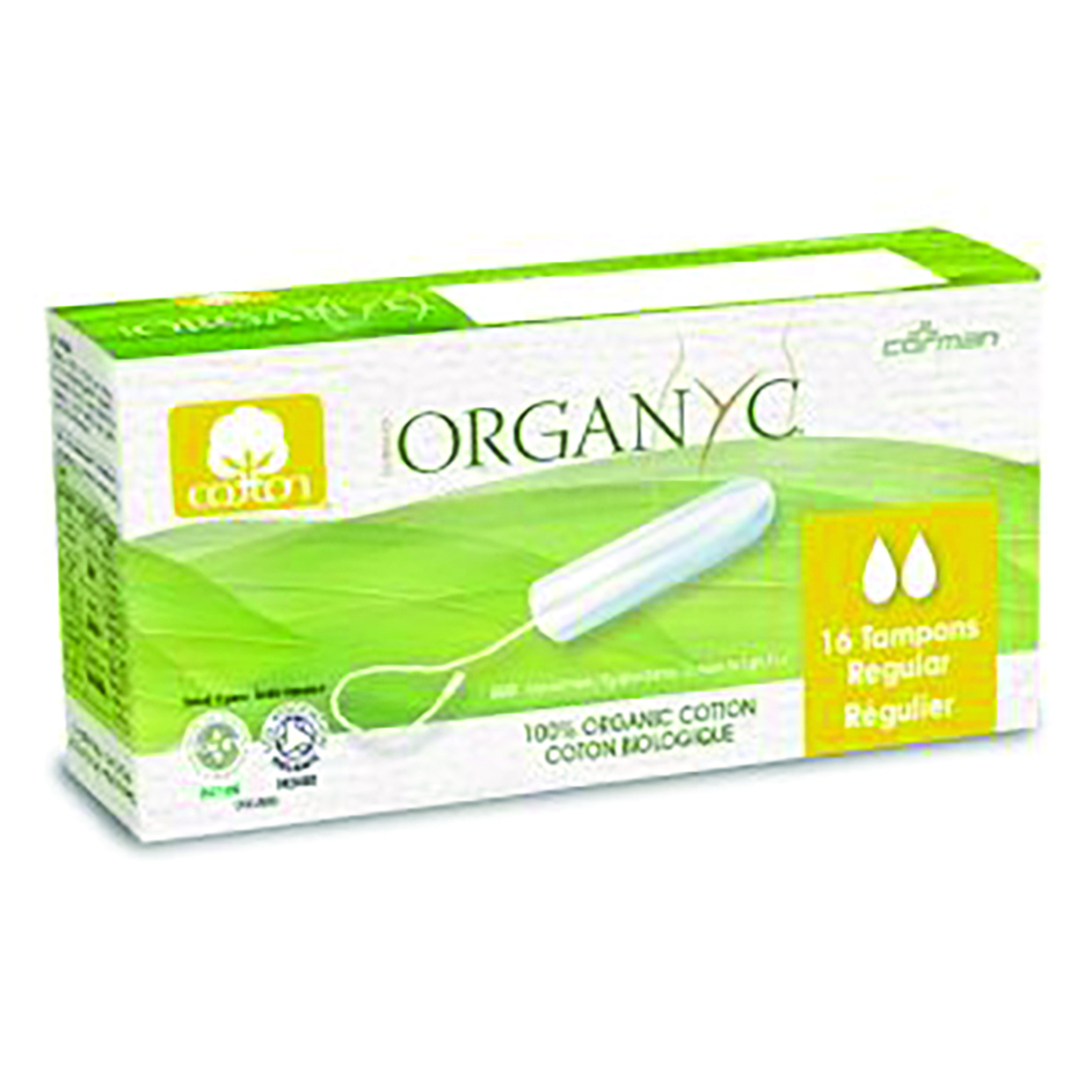 טמפונים אורגנים ללא מוליך -רגולר 16 יח`  Organ(y)c