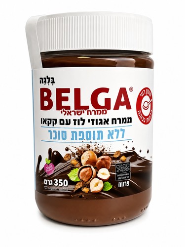 ממרח אגוזי לוז עם קקאו ללא תוספת סוכר - בלגה