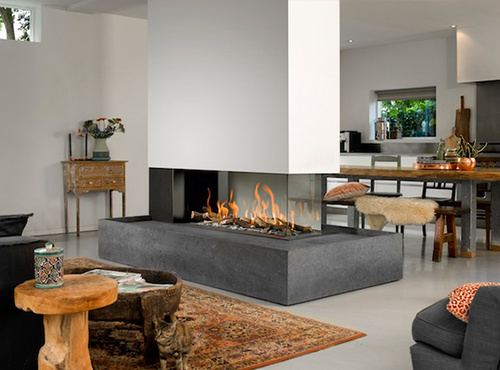 קמין גז בנוי Room Divider Large 3 Frameless
