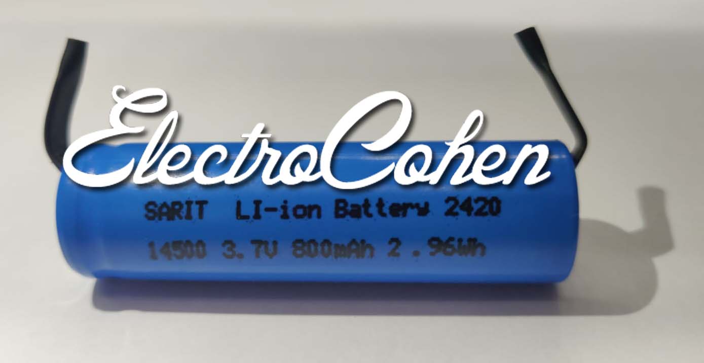 סוללת ליתיום נטענת 3.7V AA 700MAH 14500 עם תגיות הלחמה