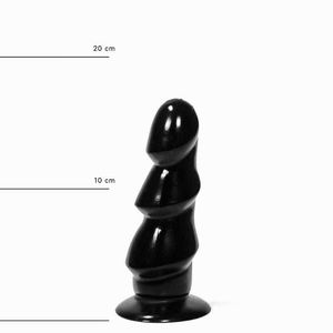 דילדו שחור בעל 3 גלים באורך של 17 ס"מ All Black