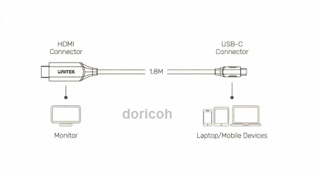 כבל  Unitek HDMI to USC-C V1125A