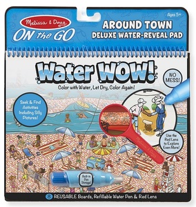 חוברת צביעה רב פעמית טוש מים 8 דפים + עדשת הקסם - בעיר הגדולה