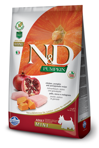 ND דלעת – עוף ורימון לכלב בוגר גזע קטן 2.5 ק