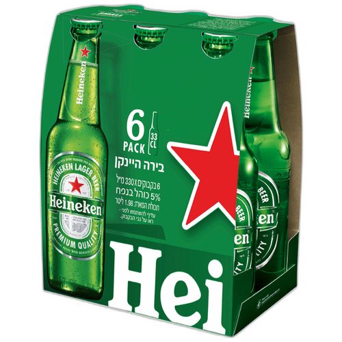 שישייה בירה הייניקן - 330 מ