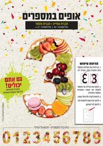 אופים במספרים -תבנית אפיה- שבלונה של הספרה 3