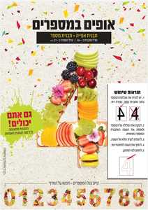 אופים במספרים -תבנית אפיה- שבלונה של הספרה 4