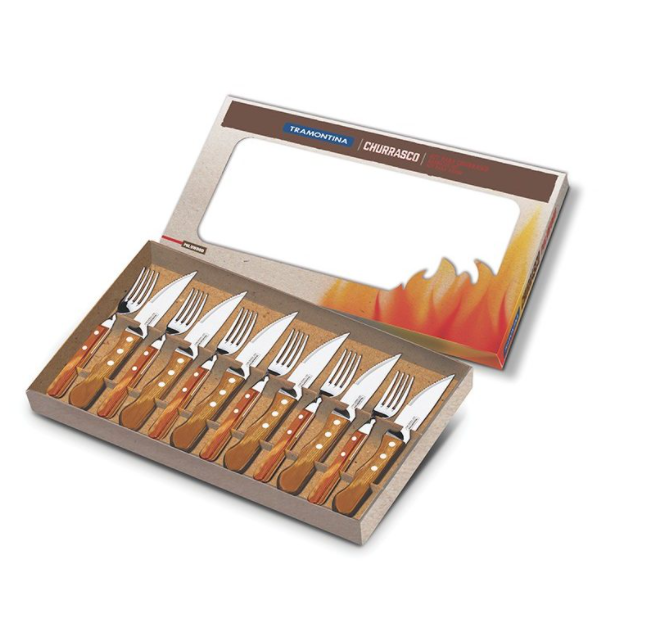 סט סכו”ם CHURRASCO לסטייקים מבית TRAMONTINA