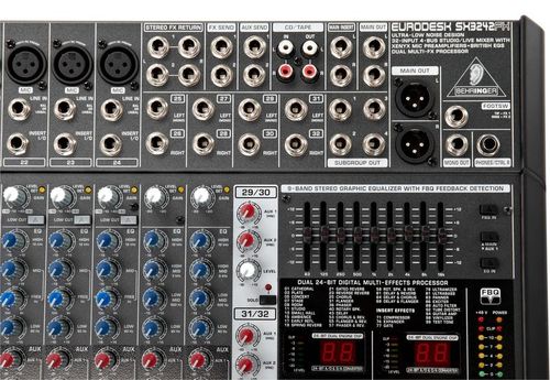 מיקסר 24 מיק`+ 2 סט` 2 אפקט אקוולייזר BEHRINGER