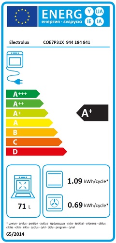 תנור בנוי פירוליטי Electrolux COE7P31X אלקטרולוקס 