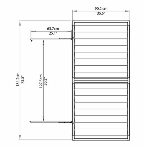 מחסן גינה Skylight אפור 1.9X0.9 | מק