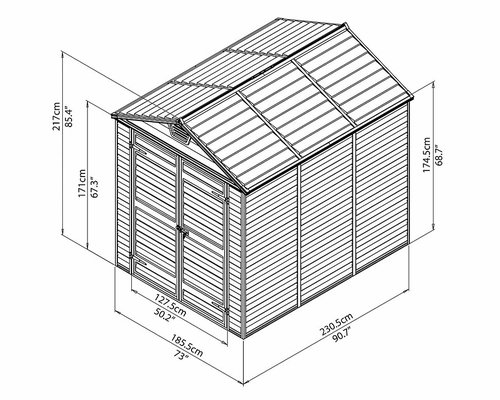 מחסן גינה Skylight אפור 1.9X2.3 | מק