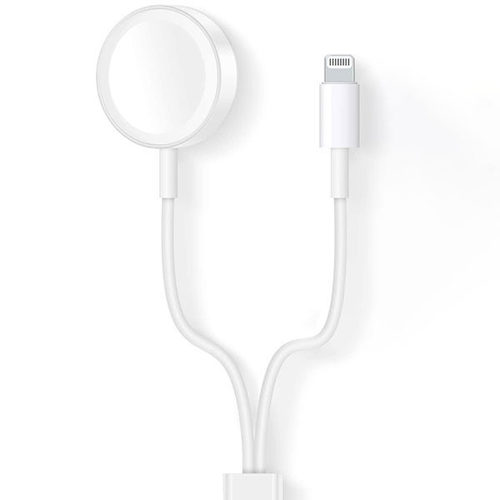 כבל טעינה משולב 2 ב-1 – חיבור לאייפון וחיבור ל-Apple Watch