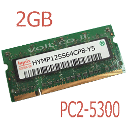 זכרון 2 ג'יגה למחשב נייד SO-DIMM PC2-5300 667Mhz 2GB Hynix 